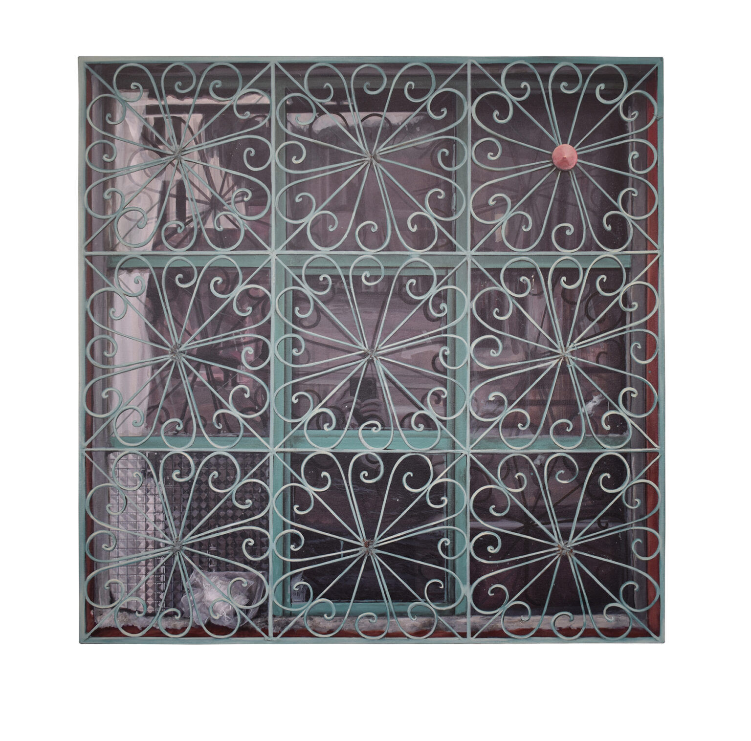 J&L CONSTRUCTORES_ FORJA FLORAL BARRIO LA PERSEVERANCIA_100 X 100_ÓLEO Y ACRÍLICO SOBRE LIENZO